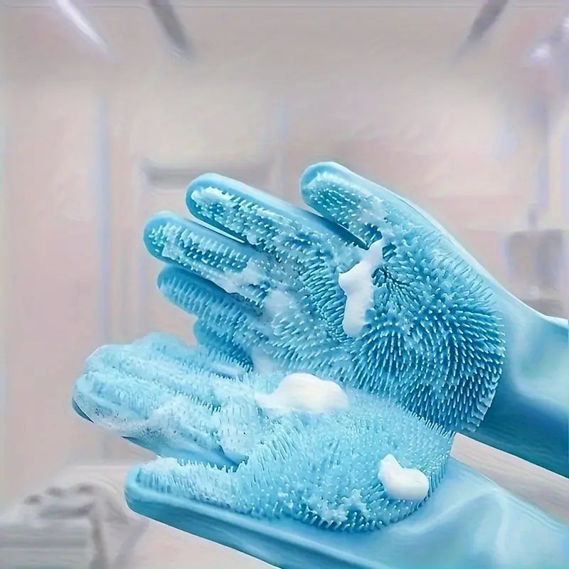 Pet Bath Gloves - Silicone Massage Brush for Dog Grooming & Hair Removal