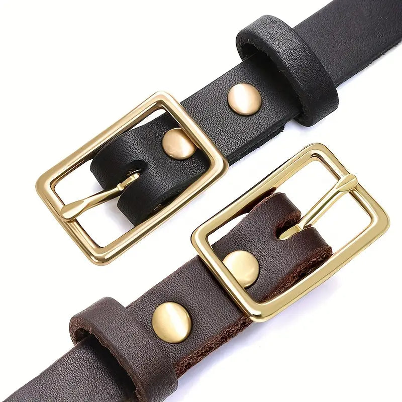 CUSTOMZ  Luxury Dog Collar, Adjustable Cowhide Neckband for Medium to Large Dogs, Durable Pet Collar with Gold-Tone Buckle