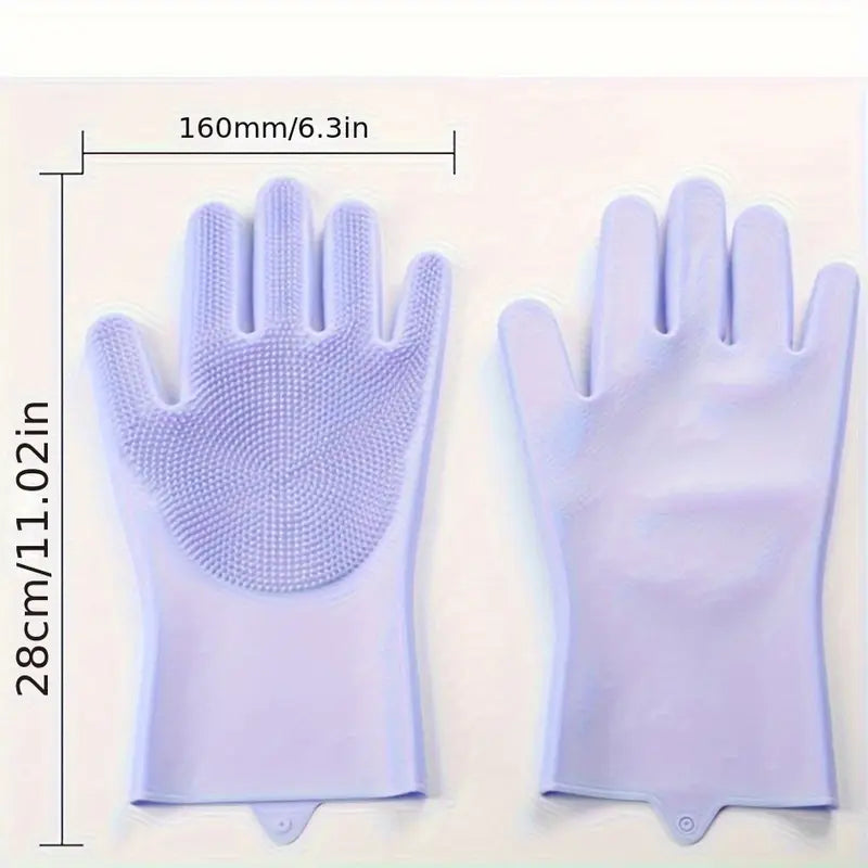 Pet Bath Gloves - Silicone Massage Brush for Dog Grooming & Hair Removal