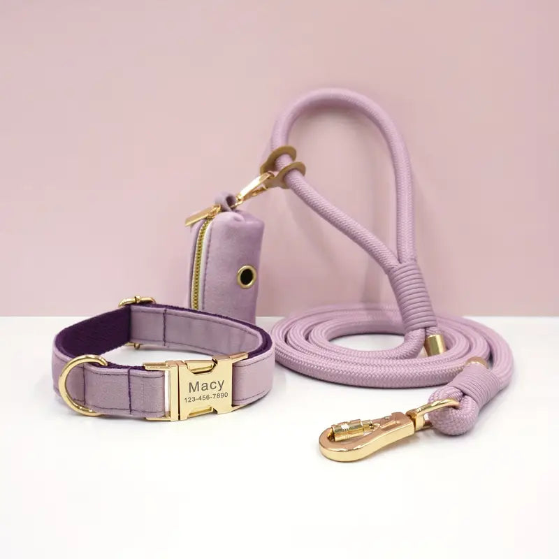 Luxury Dog Collar, Adjustable Cowhide Neckband for Medium to Large Dogs, Durable Pet Collar with Gold-Tone Buckle