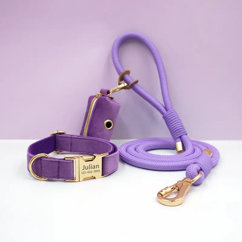 Luxury Dog Collar, Adjustable Cowhide Neckband for Medium to Large Dogs, Durable Pet Collar with Gold-Tone Buckle