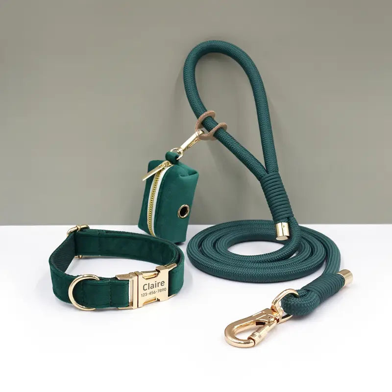 Luxury Dog Collar, Adjustable Cowhide Neckband for Medium to Large Dogs, Durable Pet Collar with Gold-Tone Buckle