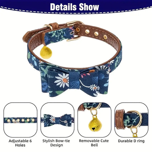 Custome Dog Collar And Leash Set, Classic Dog Bandana Collar With Bell, Dog Leash, Adjustable Collars For Small Medium Large Dogs, Holiday Ideal Gift