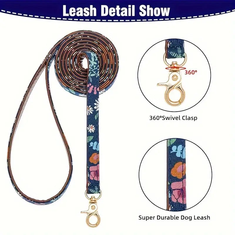 Custome Dog Collar And Leash Set, Classic Dog Bandana Collar With Bell, Dog Leash, Adjustable Collars For Small Medium Large Dogs, Holiday Ideal Gift